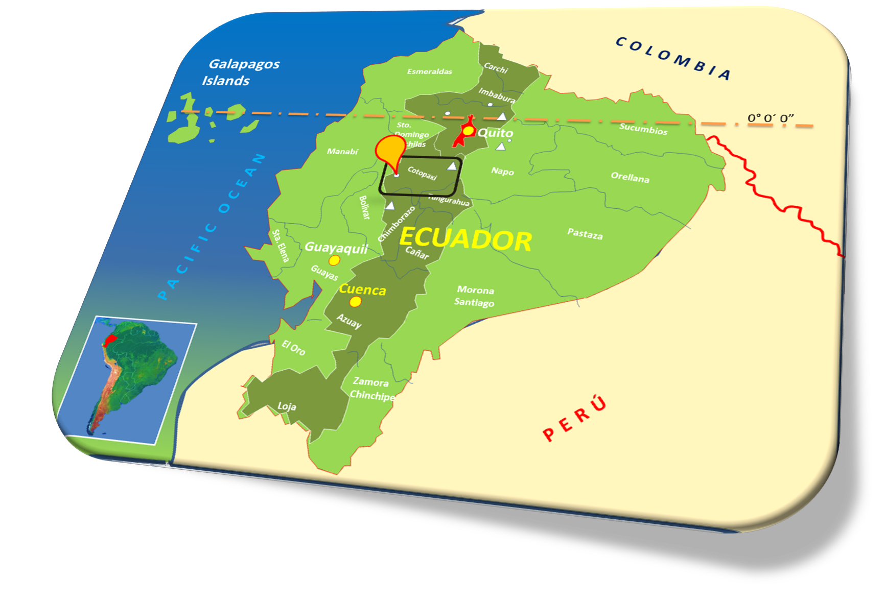 Quilotoa area map, ecuatouring